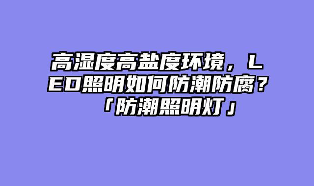 高湿度高盐度环境，LED照明如何防潮防腐？「防潮照明灯」