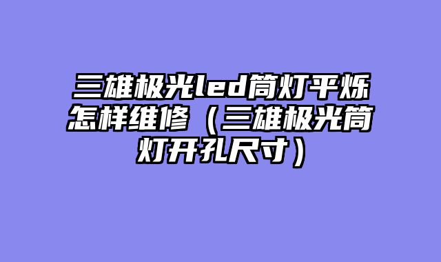 三雄极光led筒灯平烁怎样维修（三雄极光筒灯开孔尺寸）