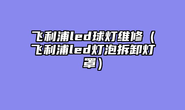飞利浦led球灯维修（飞利浦led灯泡拆卸灯罩）
