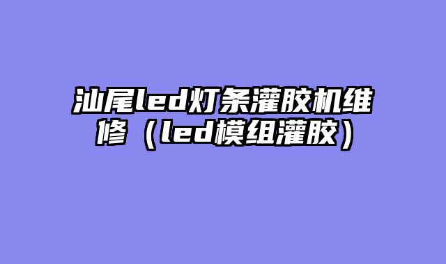 汕尾led灯条灌胶机维修（led模组灌胶）