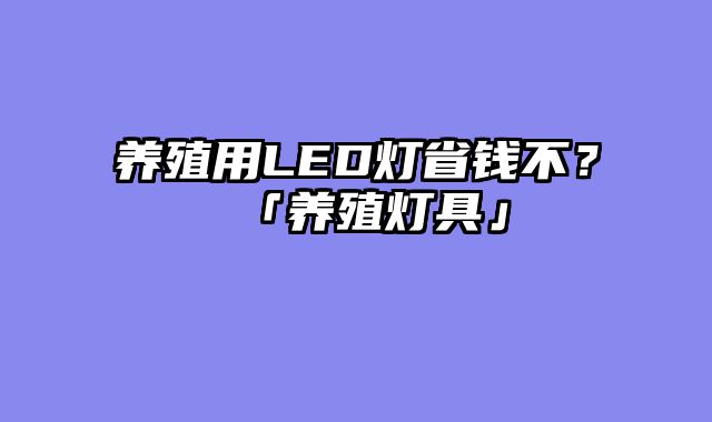 养殖用LED灯省钱不？「养殖灯具」