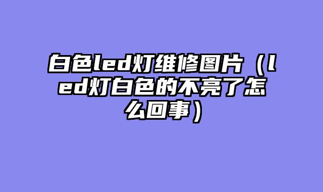 白色led灯维修图片（led灯白色的不亮了怎么回事）