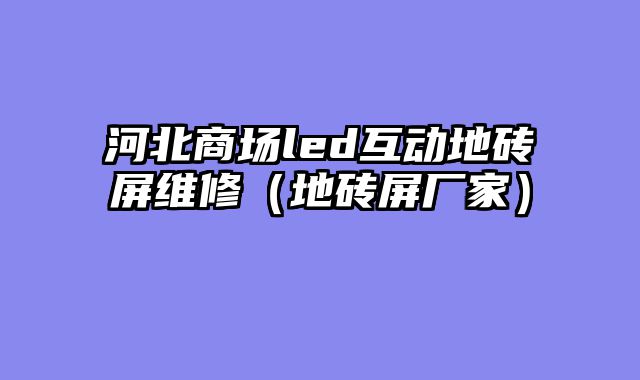 河北商场led互动地砖屏维修（地砖屏厂家）