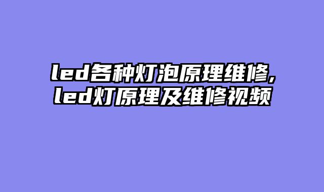 led各种灯泡原理维修,led灯原理及维修视频