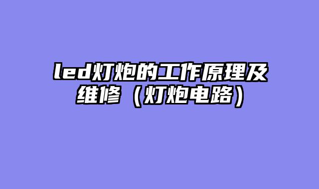 led灯炮的工作原理及维修（灯炮电路）