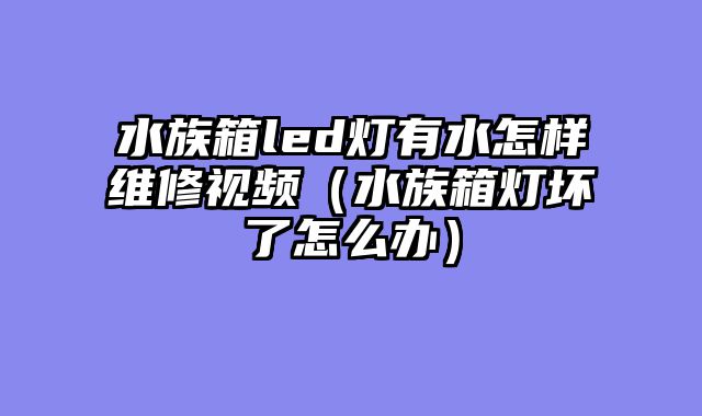 水族箱led灯有水怎样维修视频（水族箱灯坏了怎么办）