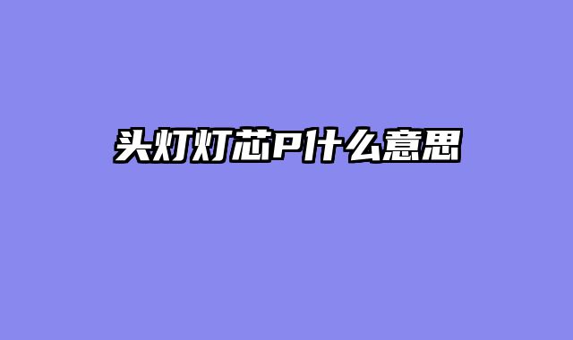 头灯灯芯P什么意思