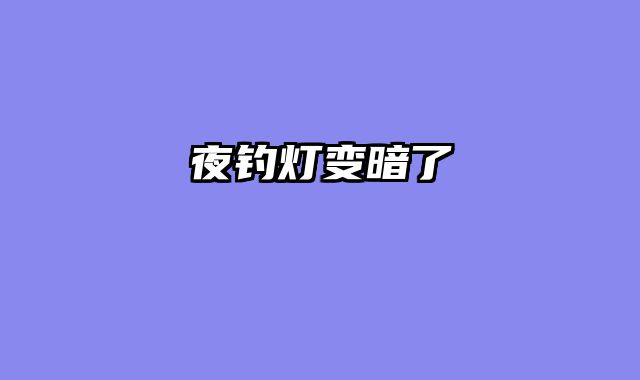 夜钓灯变暗了