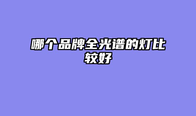 哪个品牌全光谱的灯比较好