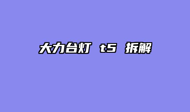大力台灯 t5 拆解