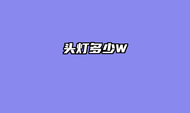 头灯多少W