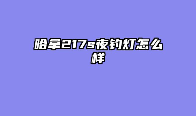 哈拿217s夜钓灯怎么样
