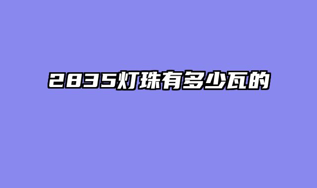 2835灯珠有多少瓦的