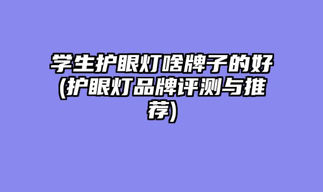 学生护眼灯啥牌子的好(护眼灯品牌评测与推荐)