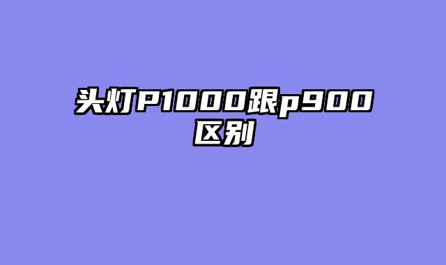 头灯P1000跟p900区别